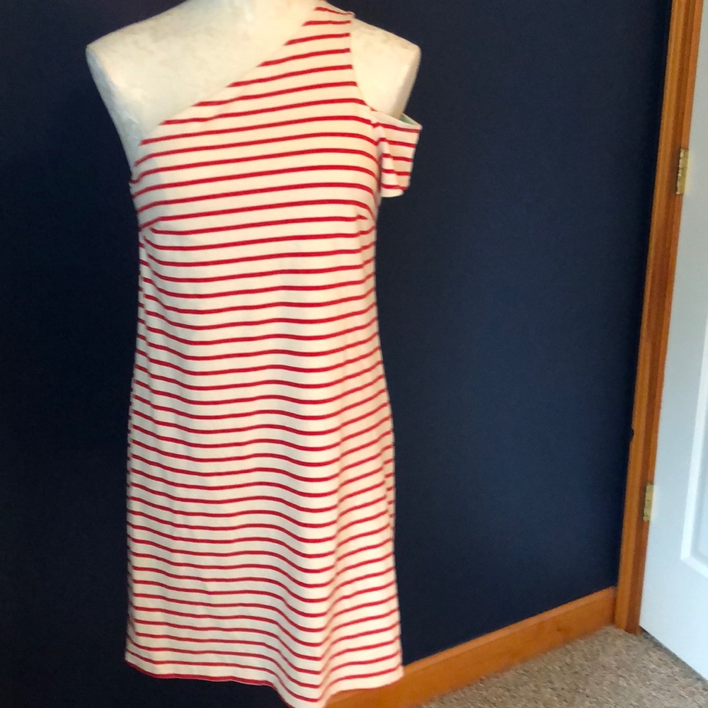 Maeve by Anthropologie red and white striped dress